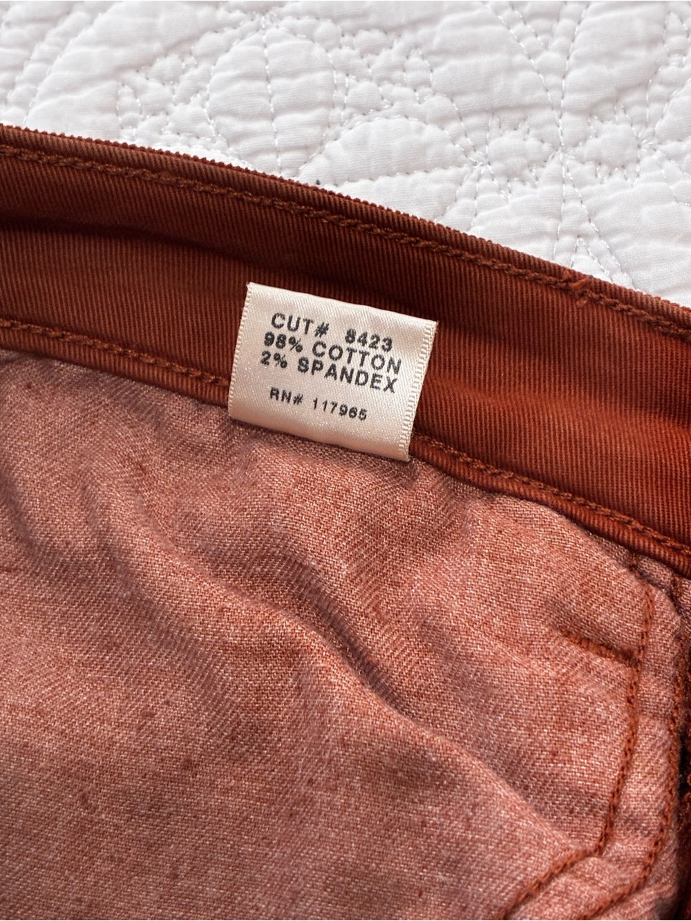 J Brand 823 Terra Cota Corduroy Flare Pants Size 25 Rust Brown Bell Bottoms - Picture 7 of 8